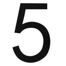 Husnummer 5 stål sort 40 cm